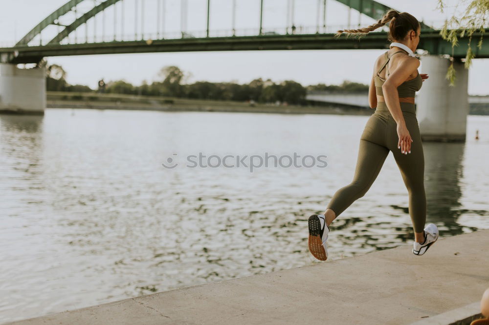 Similar – Image, Stock Photo young runner woman stretching