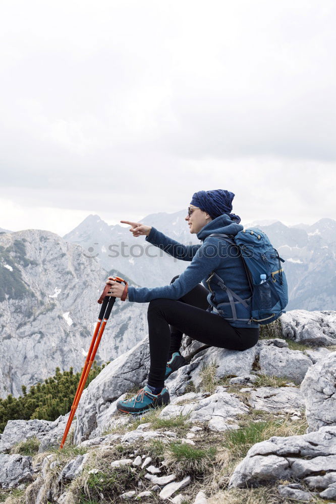 Similar – Young woman on the via ferrata