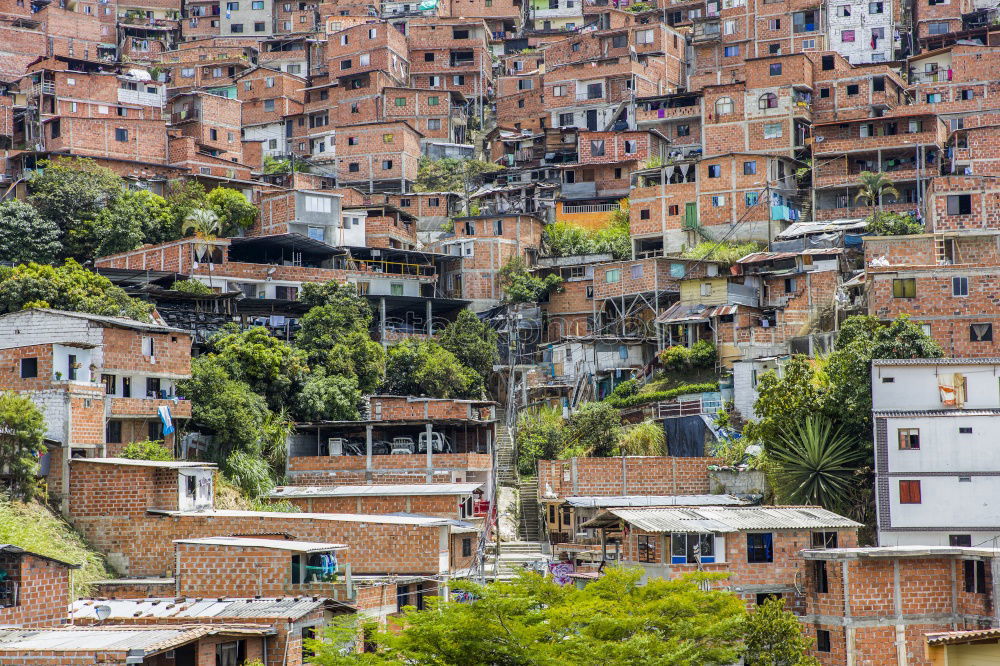 Similar – favela Town Blue Brown