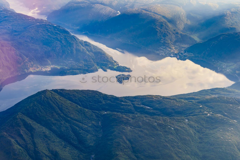 Similar – Image, Stock Photo Blue mountains at sunset with lake