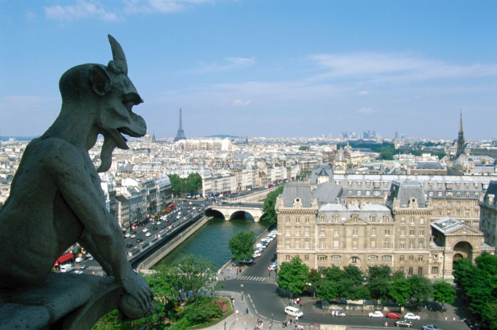 Similar – Image, Stock Photo Gargoyle statue on Notre Dame de Paris