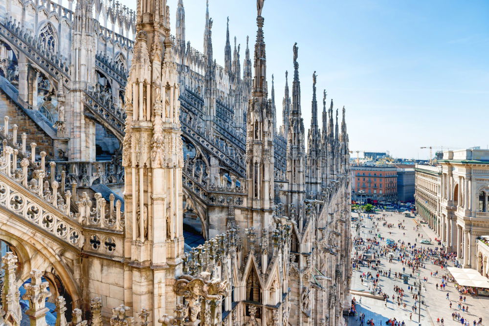 Similar – Image, Stock Photo Architecture on roof of Duomo cathedral