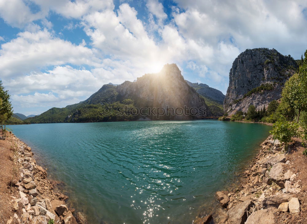 Similar – Image, Stock Photo Braies Lake with clouds in the Dolomites V