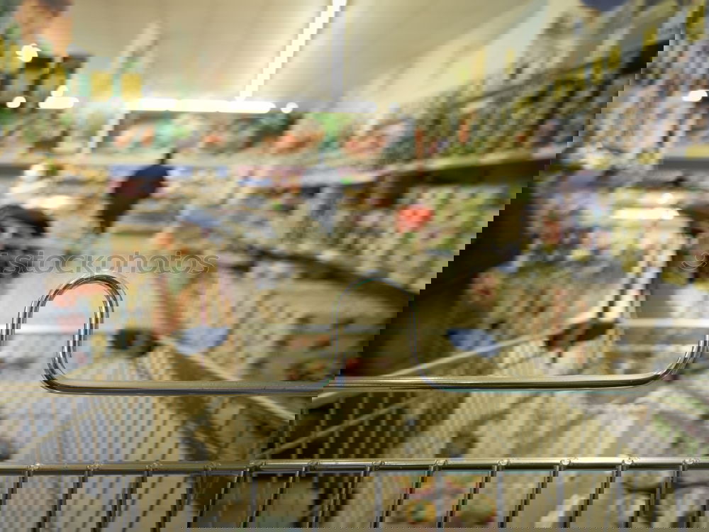 Similar – Image, Stock Photo Empty shopping cart in the supermarket corridor