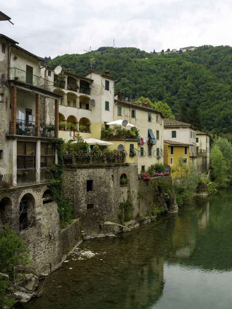 Similar – Image, Stock Photo stone bridge of an ancient village under cloudy sky