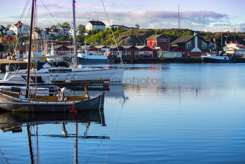 Similar – Image, Stock Photo View of the harbour of Klintholm Havn in Denmark