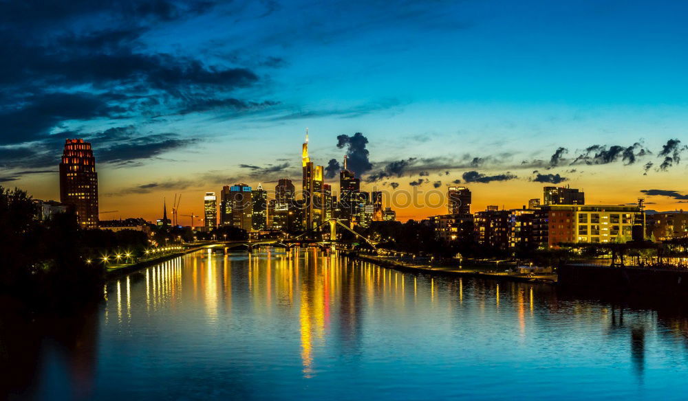 Similar – Image, Stock Photo Sunrise FFM River Town