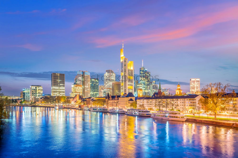 Similar – Düsseldorf evening skyline