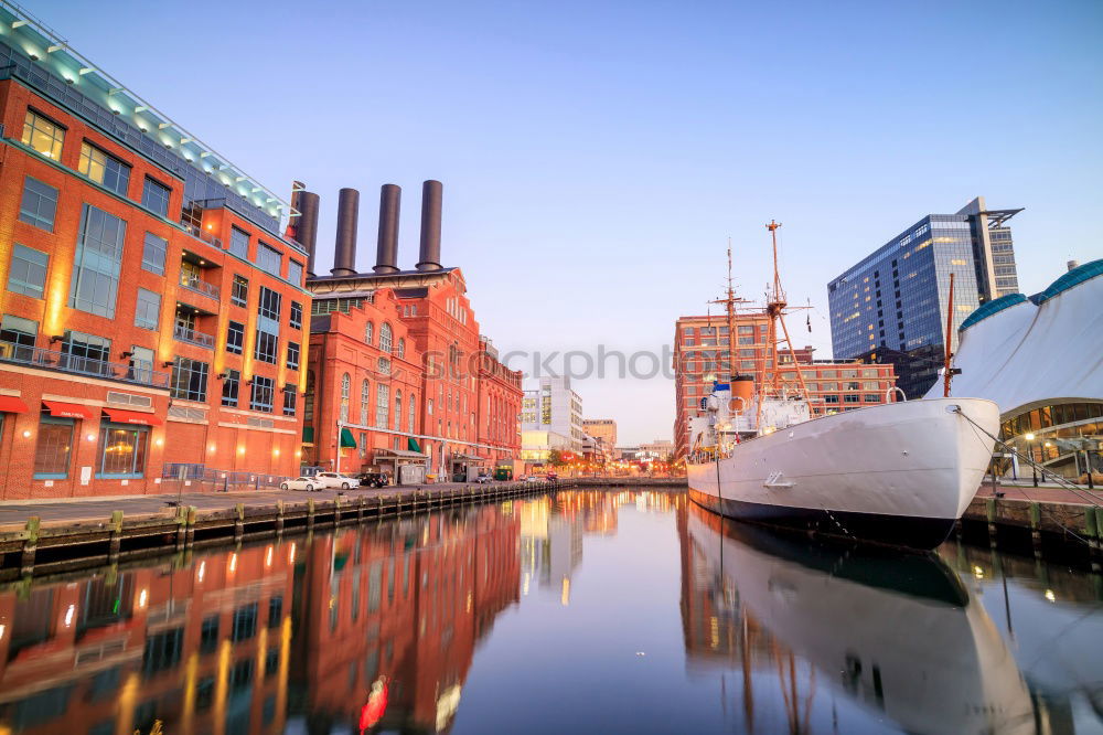 Similar – Image, Stock Photo View of the Elbphilharmonie along a ship in Hamburg’s inland harbor