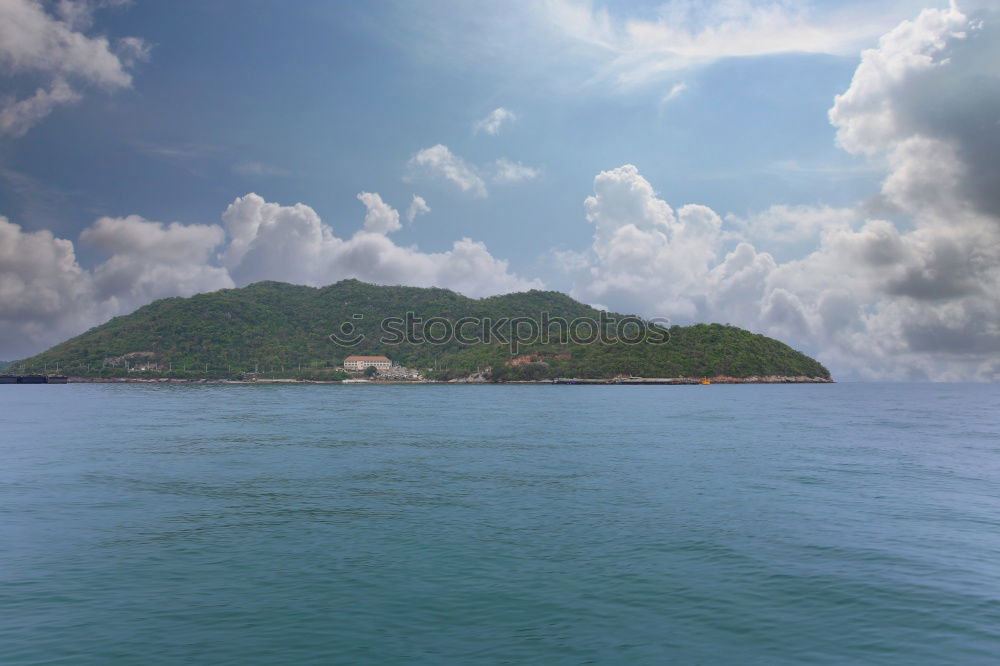 Similar – Image, Stock Photo from boat and the pacific ocean mountain background