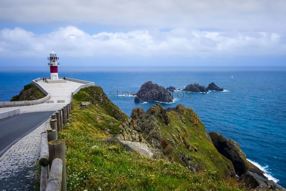 Similar – Lighthouse on cliff at Cabo São Vincente near Sagres in Portugal.