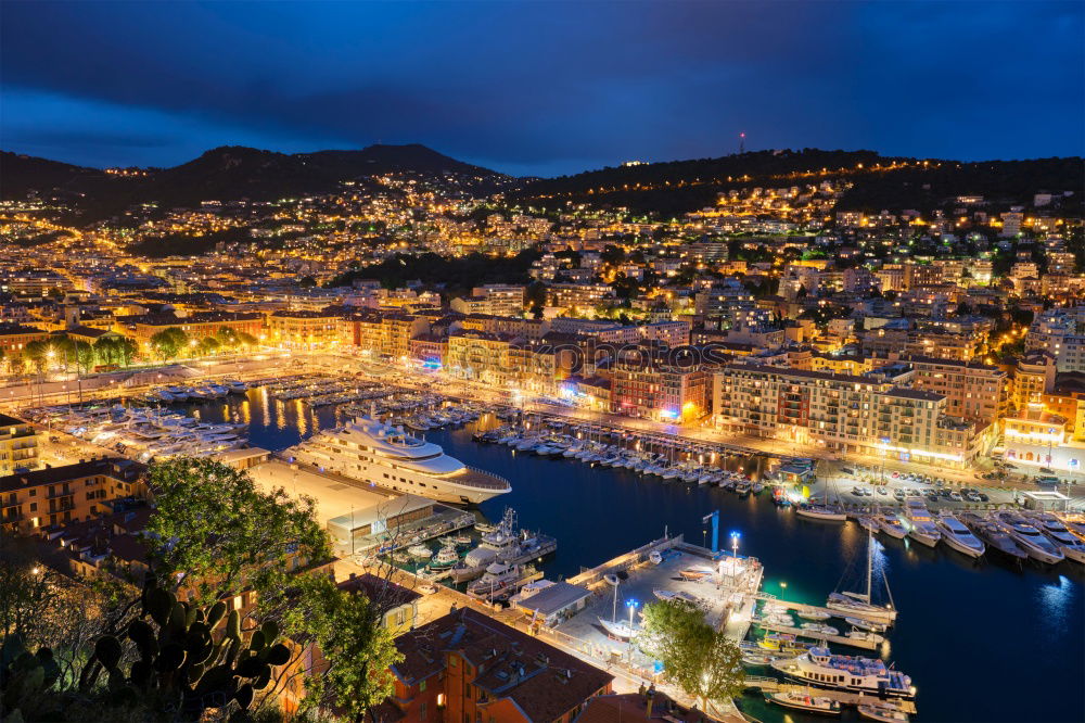 Similar – Panoramic view of Naples city by night, Italy