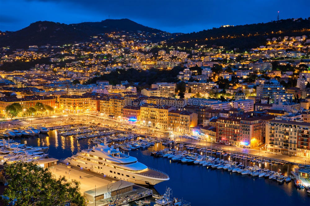 Similar – Panoramic view of Naples city by night, Italy