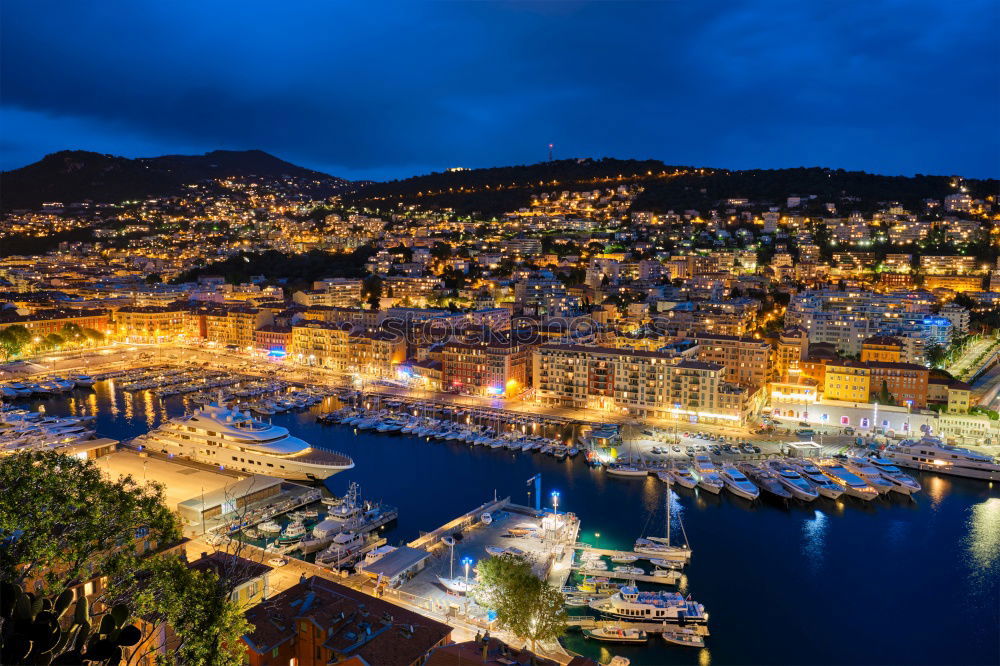 Similar – Panoramic view of Naples city by night, Italy