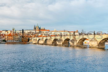 Similar – Prague city and Vltava river at sunset