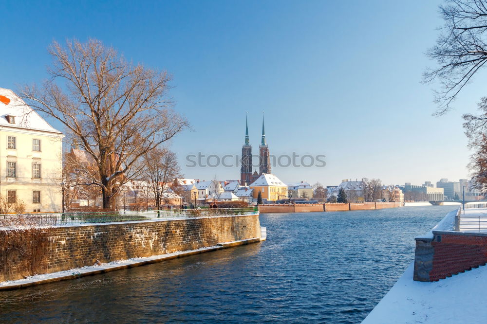 Similar – Image, Stock Photo View over the Warnow to the Hanseatic city of Rostock in winter