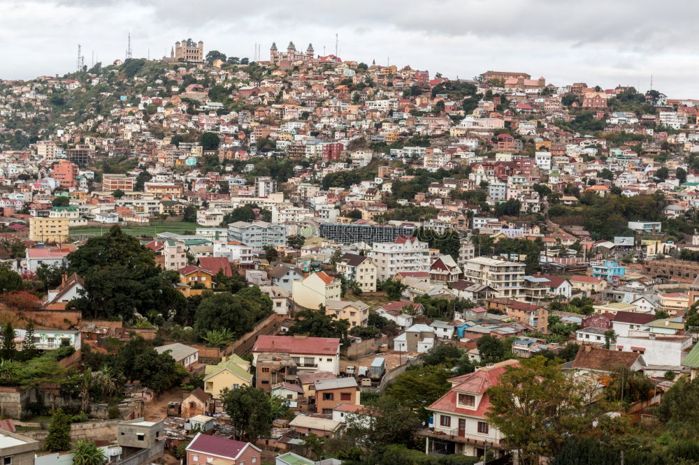 Image, Stock Photo Panecillo hill over Quito’s cityscape in Ecuador