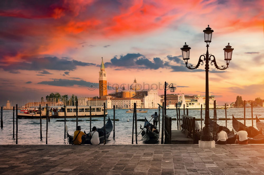 Similar – Image, Stock Photo Venezia Gondolas off San Giorgio Maggiore