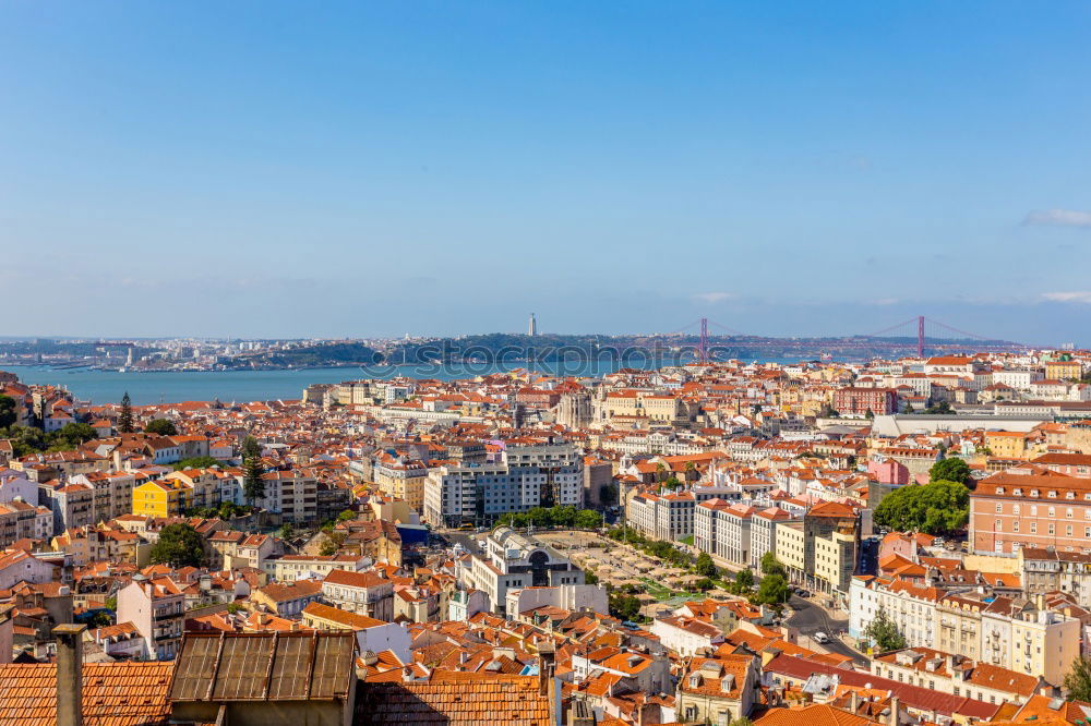 Similar – Image, Stock Photo Aerial View Of Downtown Lisbon Skyline And 25 de Abril Bridge