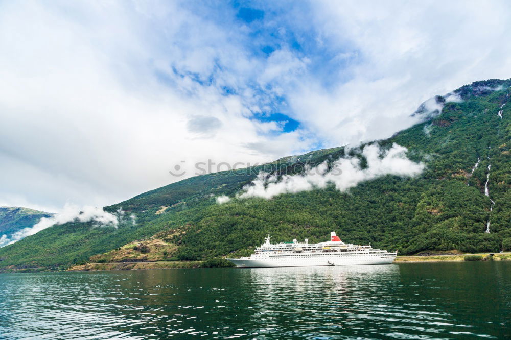 Similar – Image, Stock Photo View of the Storfjord in Norway