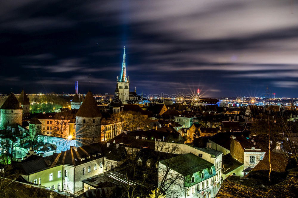 Similar – Image, Stock Photo Night traffic in Prague