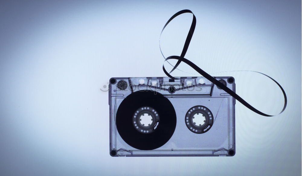 Similar – Image, Stock Photo Retro cassette player with headphones on grey background