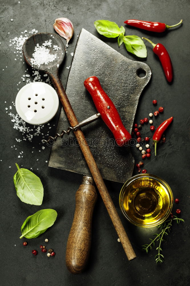 Similar – Image, Stock Photo Red chilli and rosemary with spices