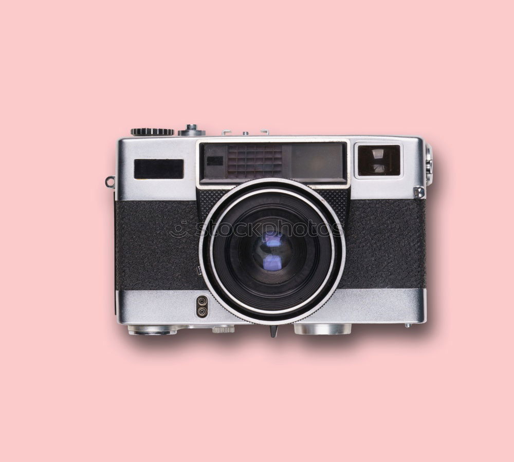 Image, Stock Photo Old camera isolated on pink background.