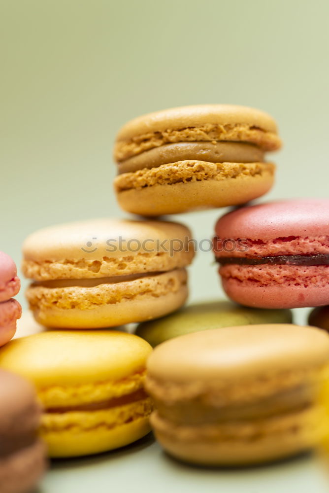 Image, Stock Photo Three colorful macarons stacked