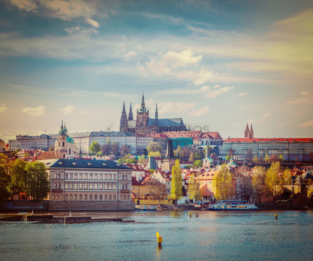 Similar – Prague panorama with its river and buildings