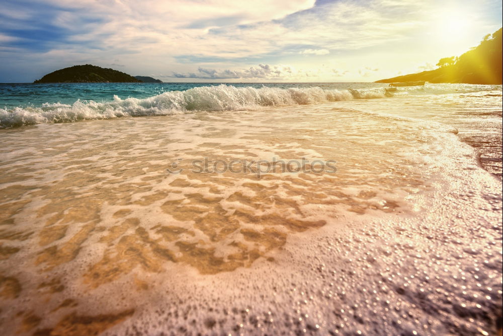 Similar – Deserted beautiful beach with clean beach and water.