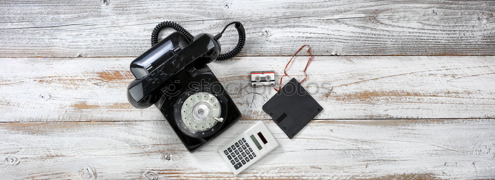 Similar – Image, Stock Photo Retro cassette player with headphones on grey background