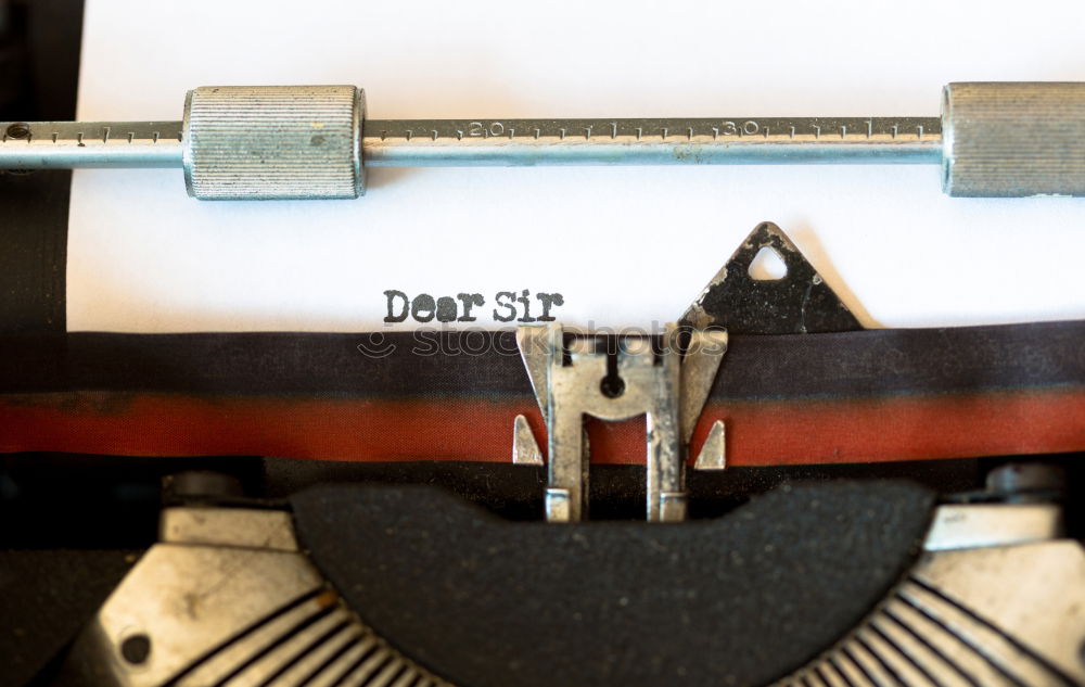 Similar – Image, Stock Photo The German word test result negative written with an old mechanical typewriter with red-black ribbon in black color on a white sheet of paper