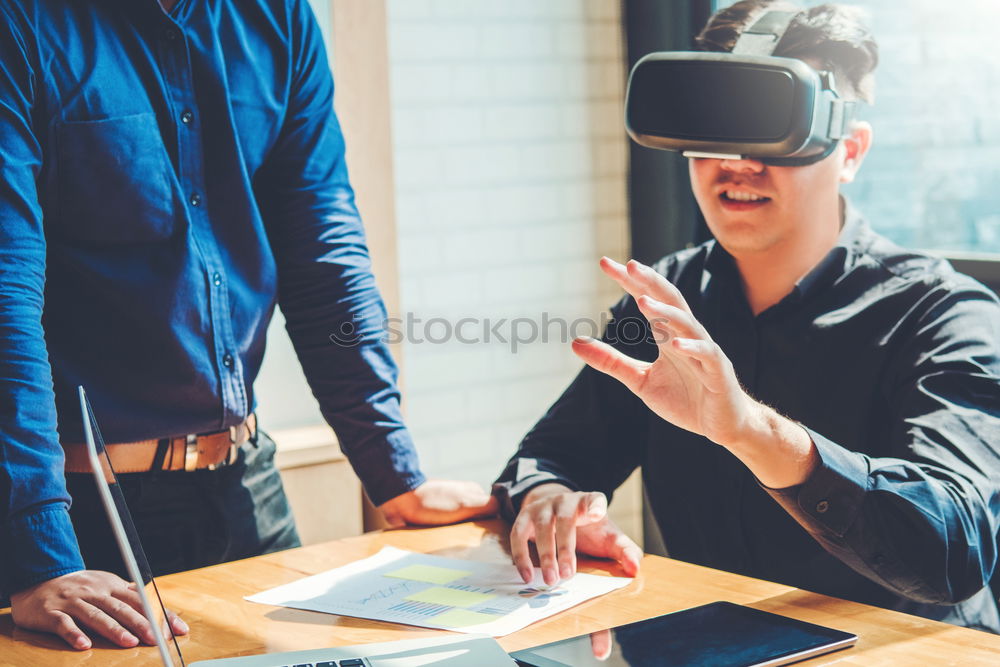 Similar – Image, Stock Photo Mechanic checking motorcycle