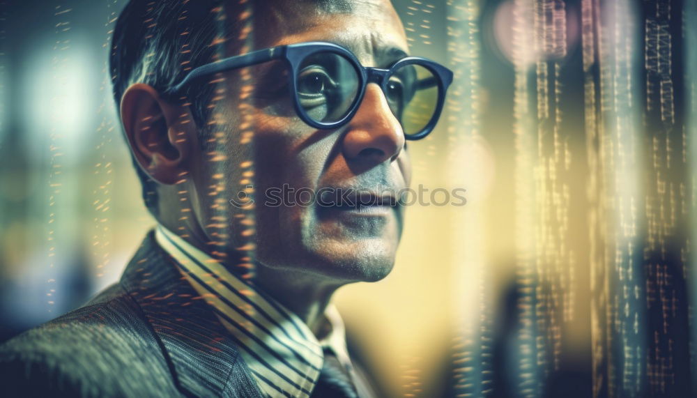 Similar – Determined man with glasses