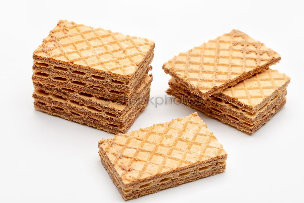 Similar – Image, Stock Photo Breakfast belgian with waffles with ice pattern