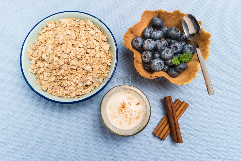 Similar – organic fresh blueberry and cereal with milk