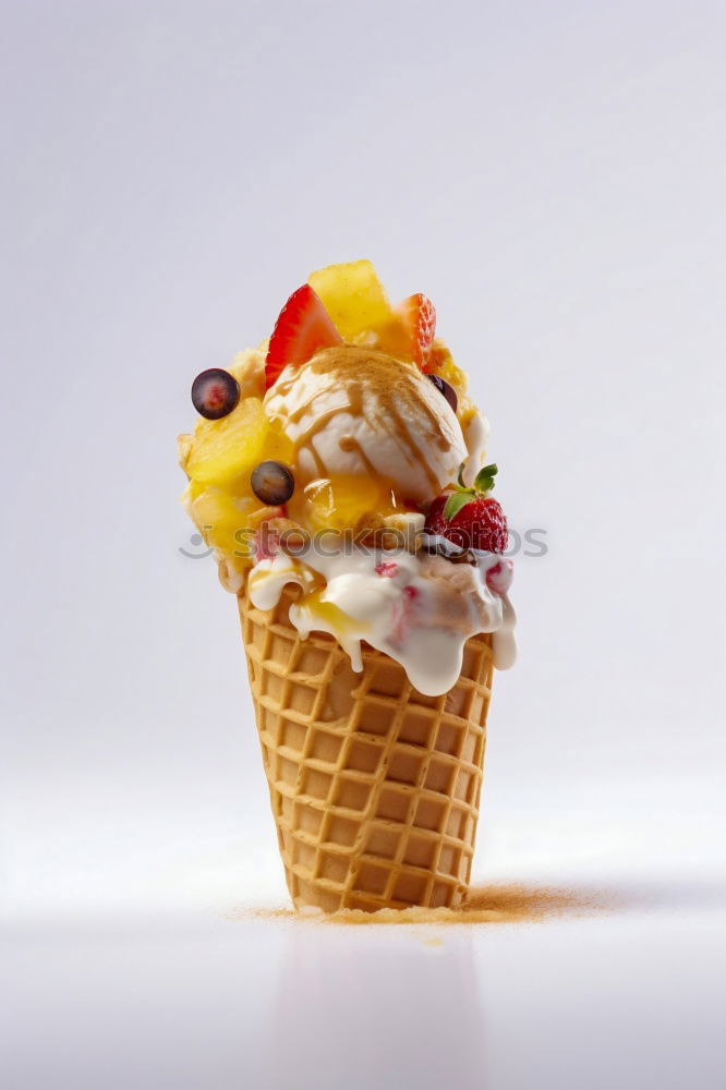 Ice cream with topping