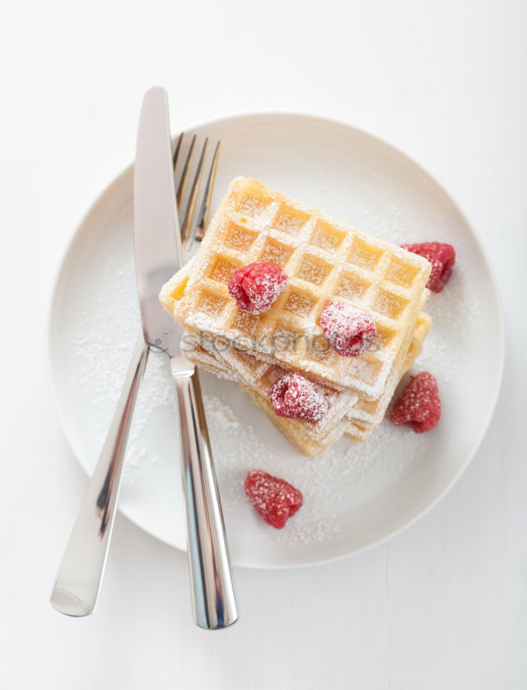 Similar – Image, Stock Photo Breakfast belgian with waffles with ice cream