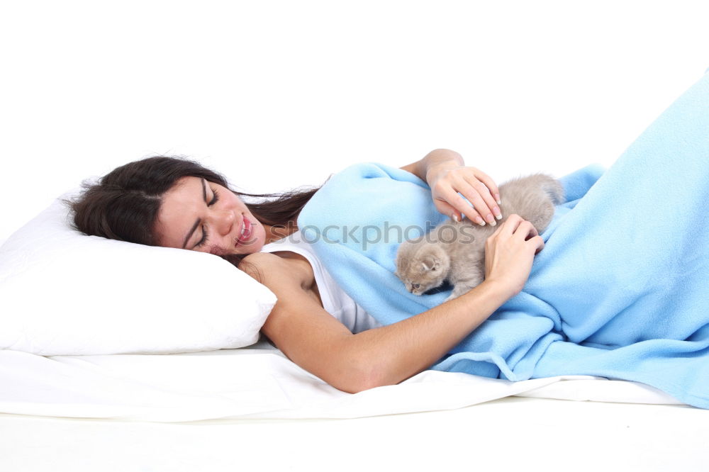 Image, Stock Photo Young man sleeping with his dog