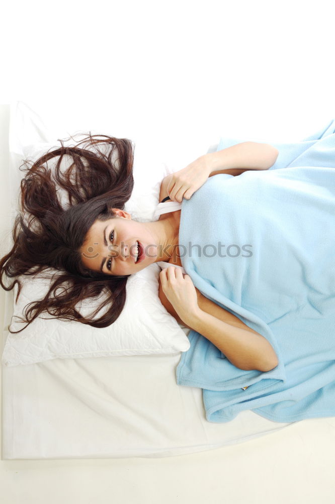 Similar – Image, Stock Photo Young woman sitting and resting on bed