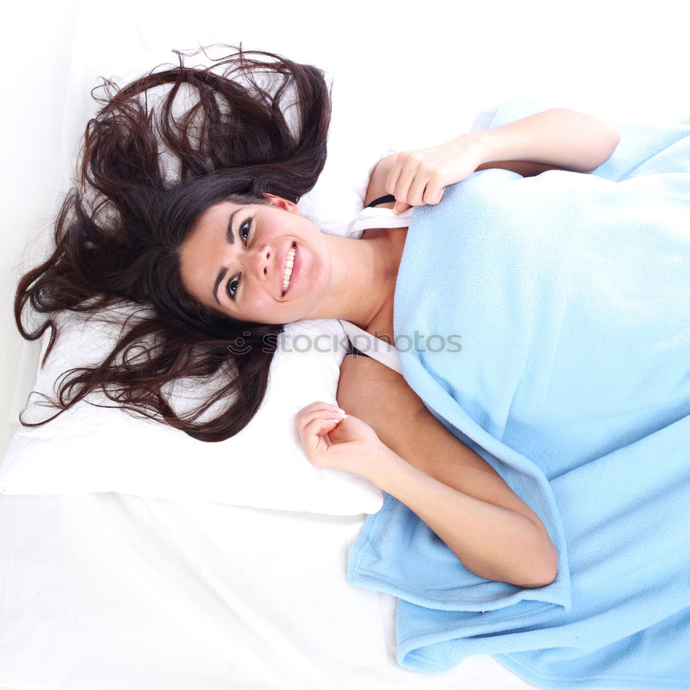 Similar – Image, Stock Photo Young beautiful latin woman lying in bed