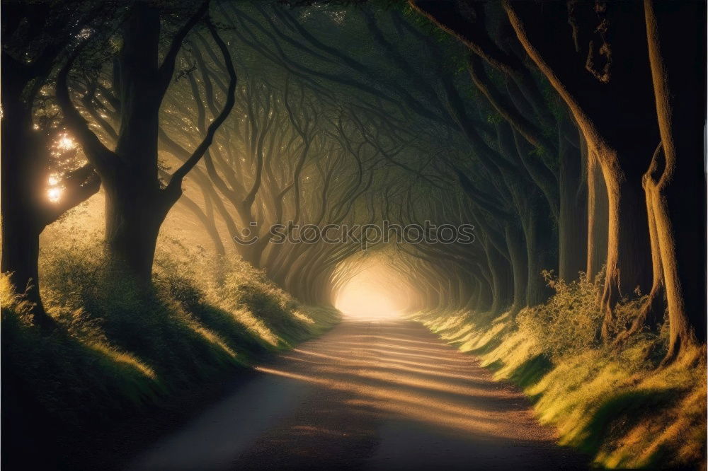 Similar – Image, Stock Photo The dark hedges in Northern Ireland (Dark Hedges)