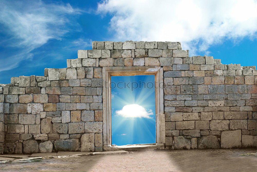 Similar – Facade of a church with cross in front of blue sky