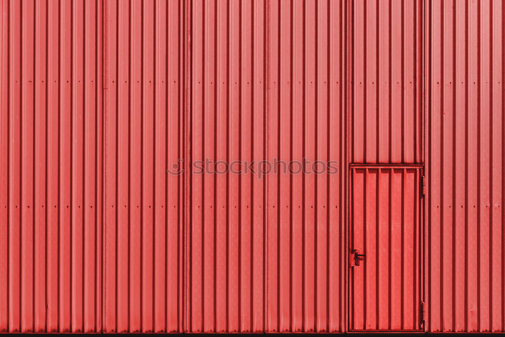 Image, Stock Photo Industrial building facade with red metal wall and door