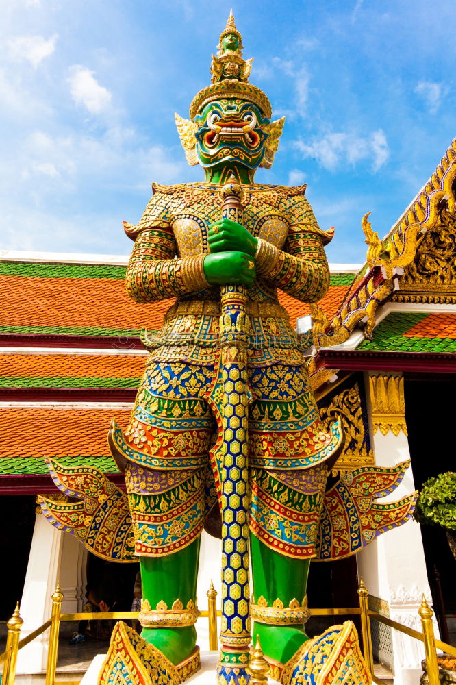 Similar – Image, Stock Photo Colorful statue at Wat Phra Kaew temple, Bangkok