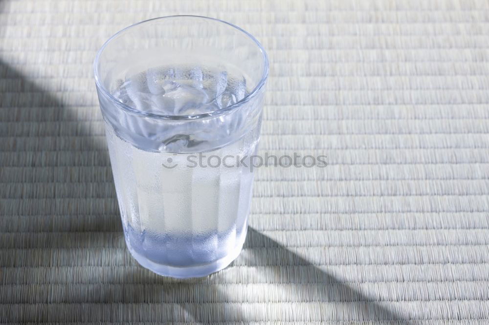 Similar – Empty glass on blue and white tablecloth in the beer garden