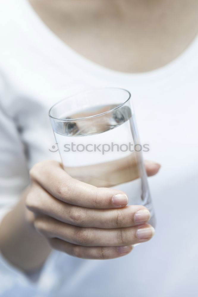 Similar – Image, Stock Photo woman holding mason jar with sassy lemon and mint water