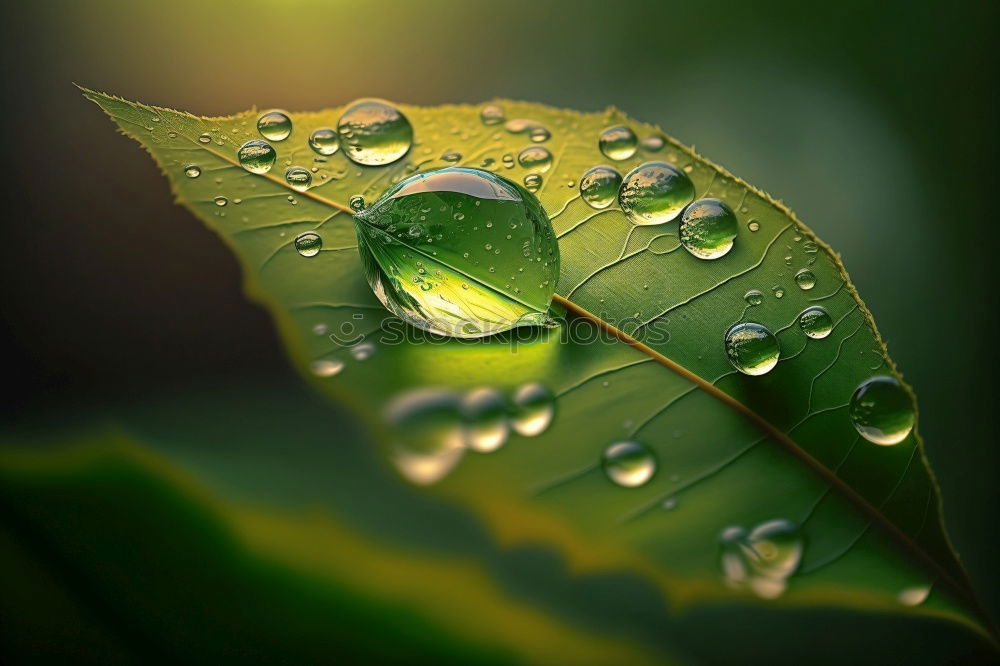 Similar – drops on the green leaf