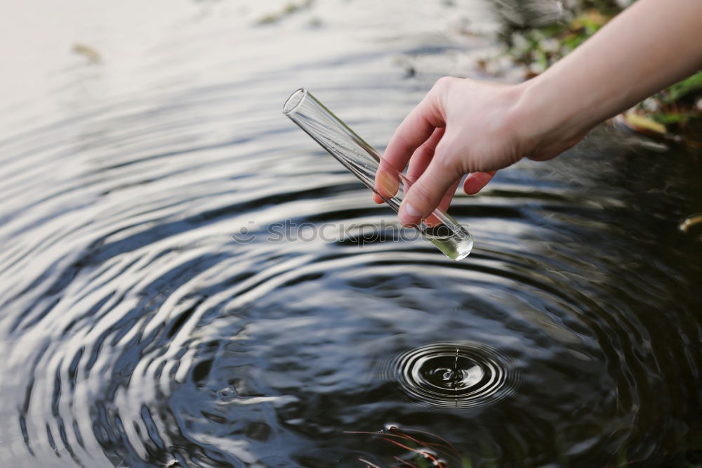 Image, Stock Photo Hand touching fresh water in a lake